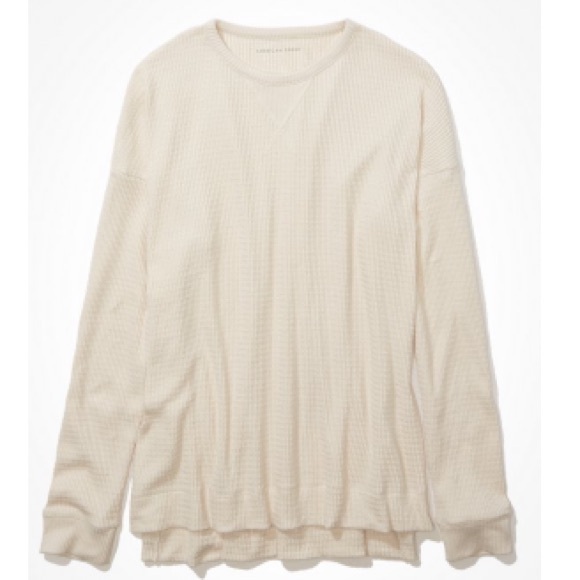 AE Oversized Long Sleeve Plush T-Shirts Small - Picture 4 of 4